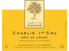 Domaine POMMIER Chablis Côte de Léchet 1er cru dry white 2021 bottle 75cl