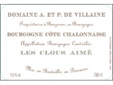 Domaine de VILLAINE Côte Chalonnaise Les Clous Aimé blanc 2022 la bouteille 75cl