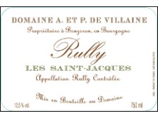 Domaine de VILLAINE Rully Les Saint-Jacques Village blanc 2022 la bouteille 75cl