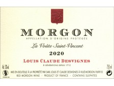 Domaine Louis-Claude DESVIGNES Morgon Voûte Saint-Vincent rouge 2022 la bouteille 75cl