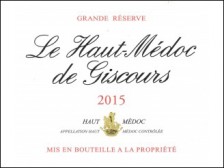 Le HAUT-MÉDOC de GISCOURS Red 2015 bottle 75cl