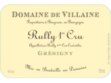 Domaine de VILLAINE Rully Grésigny 1er cru blanc 2019 la bouteille 75cl