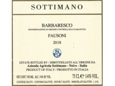 SOTTIMANO Barbaresco Fausoni 2018 la bouteille 75cl