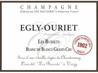 Champagne ÉGLY-OURIET Grand cru "Les Bussets" Blanc de blancs ---- la bouteille 75cl