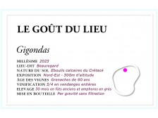 TARDIEU-LAURENT Gigondas "Le Goût du Lieu : Beauregard" 2023 la bouteille 75cl