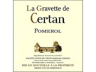 La GRAVETTE de CERTAN Second vin du Vieux-Château-Certan 2020 la bouteille 75cl