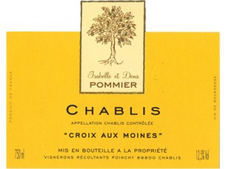 Domaine POMMIER Chablis Croix aux Moines Village dry white 2020 bottle 75cl