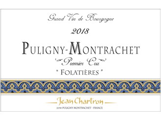 Domaine Jean CHARTRON Puligny-Montrachet Folatières 1er cru dry white 2022 bottle 75cl