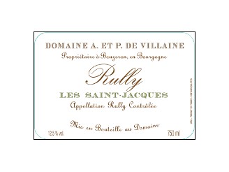 Domaine de VILLAINE Rully Les Saint-Jacques Village dry white 2022 bottle 75cl