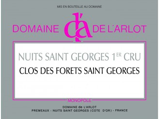 Domaine de L'ARLOT Nuits-Saint-Georges Clos des Forêts Saint-Georges 1er cru rouge Monopole 2021 la bouteille 75cl