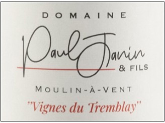 Domaine Paul JANIN Les Vignes du Tremblay rouge 2022 la bouteille 75cl