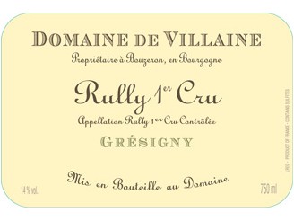 Domaine de VILLAINE Rully Grésigny 1er cru blanc 2019 bottle 75cl