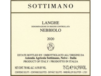 SOTTIMANO Langhe Nebbiolo 2021 la bouteille 75cl