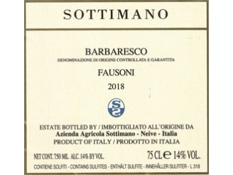 SOTTIMANO Barbaresco Fausoni 2018 la bouteille 75cl