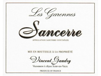 Domaine Vincent GAUDRY Sancerre Les Garennes rouge 2020 la bouteille 75cl