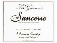 Domaine Vincent GAUDRY Sancerre Les Garennes rouge 2020 la bouteille 75cl