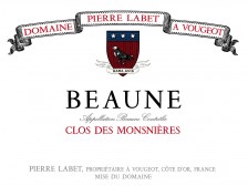 Domaine Pierre LABET Beaune Clos des Monsnières village rouge 2020 la bouteille 75cl