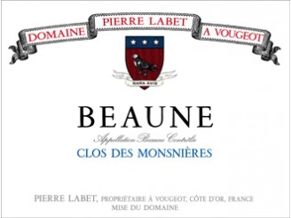 Domaine Pierre LABET Beaune Clos des Monsnières village blanc 2018 la bouteille 75cl