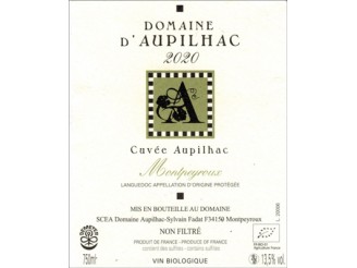 Domaine d'AUPILHAC Aupilhac rouge 2020 la bouteille 75cl