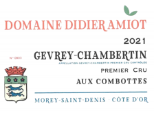 Domaine Didier AMIOT Gevrey-Chambertin Aux Combottes 1er cru rouge 2021 la bouteille 75cl